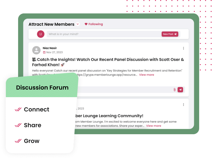 screenshot of Member Lounge